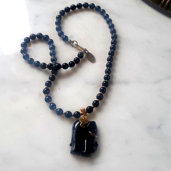 Signed Miriam Haskell Elephant Necklace - Picture 2 of 4